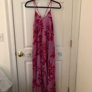 Tropical print maxi dress